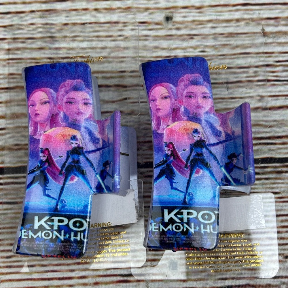 K-Pop Demon Hunters Hair Claw Clips Set of 2 Purple Character Merch